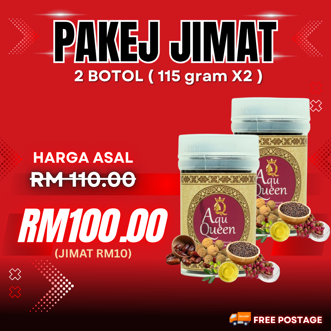PAKEJ JIMAT AQU QUEEN 2 BOTOL (115 GRAM X2)